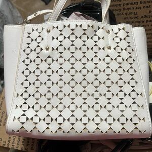 White Small Cutout Tote Bag